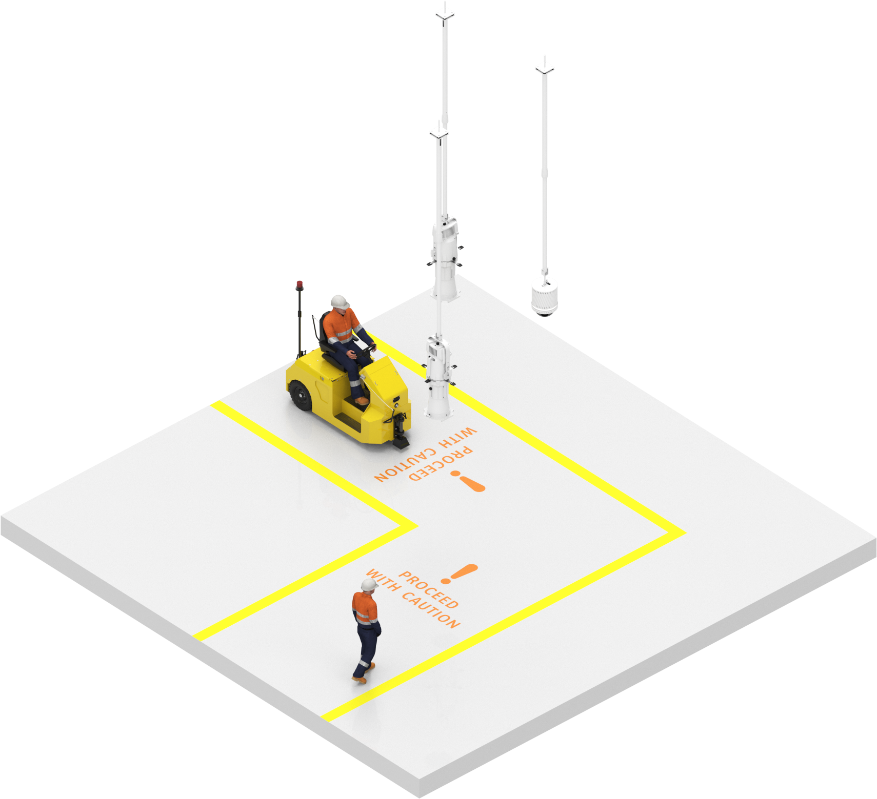 2-way intersection caution